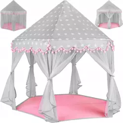 Палатка детская игровая серо-розовая Kruzzel (Польша)