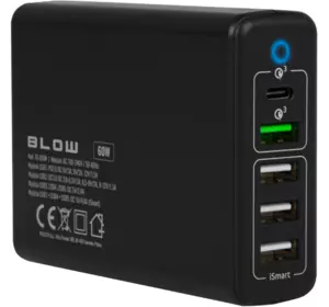 Зарядное устройство BLOW 4xUSB 1xUSB-C QC 3.0 60W